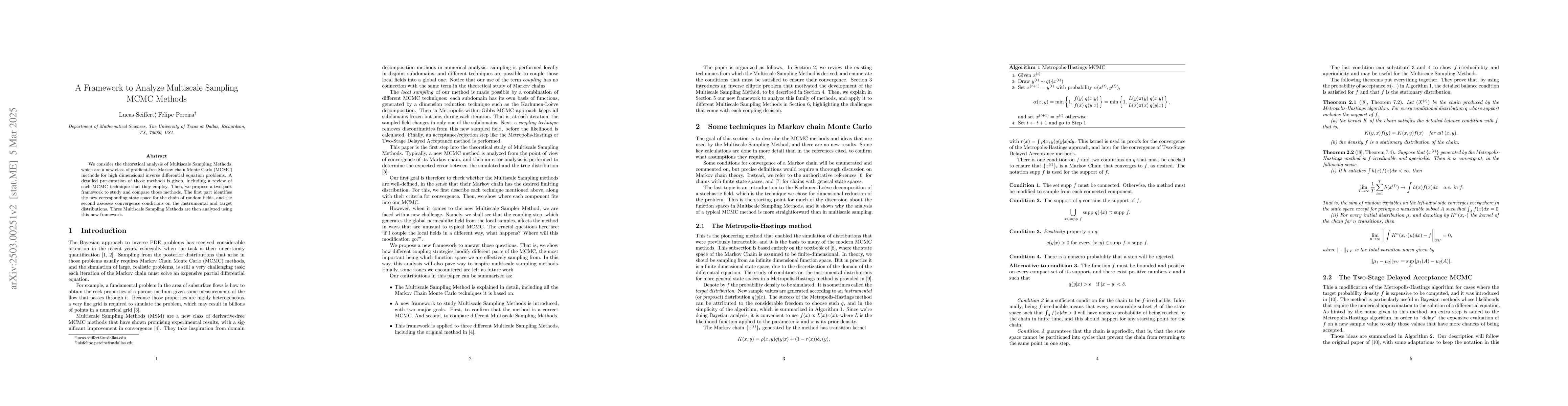 Thumbnail for A Framework to Analyze Multiscale Sampling MCMC Methods