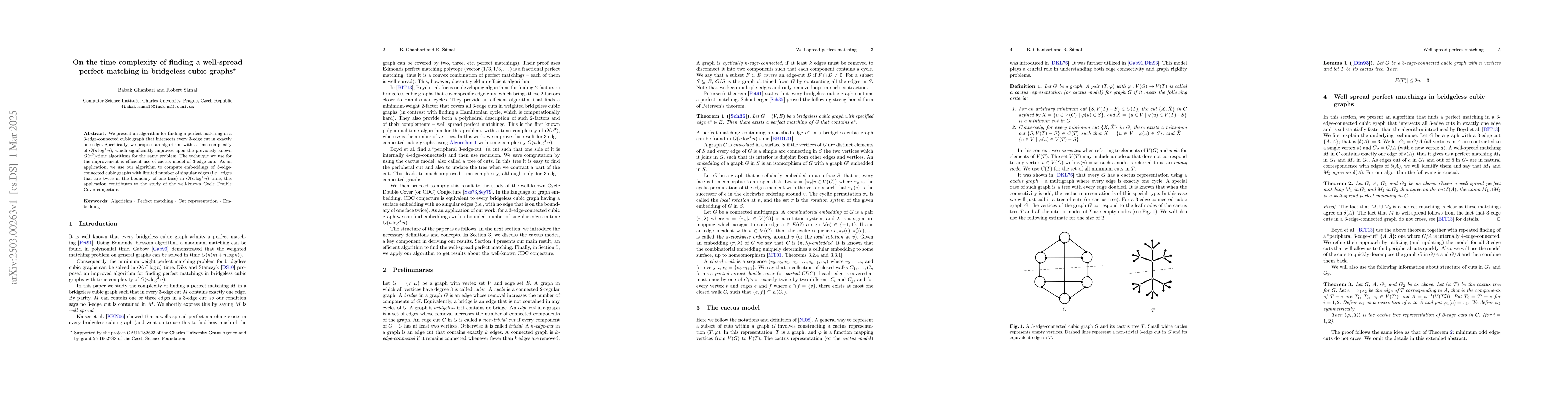 Thumbnail for On the time complexity of finding a well-spread perfect matching in
  bridgeless cubic graphs