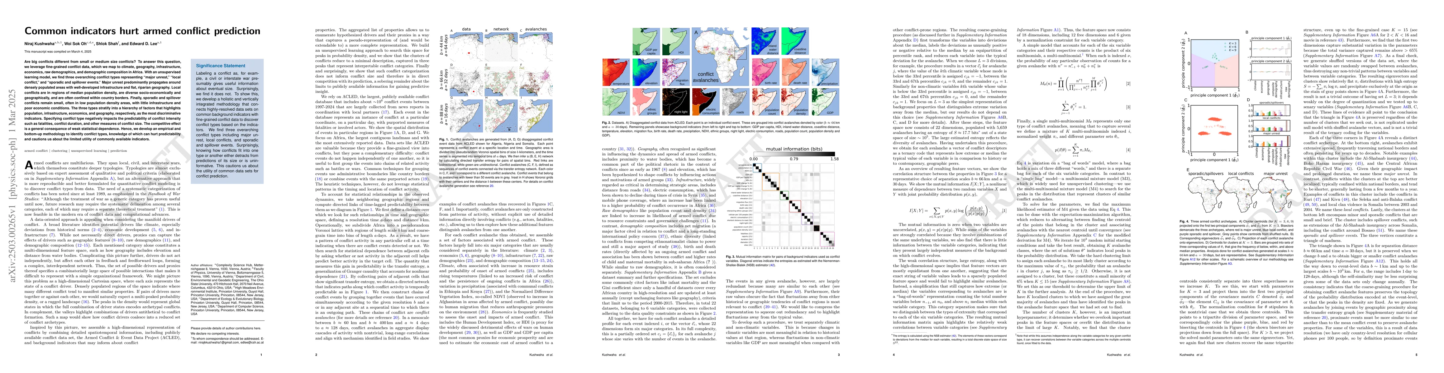 Thumbnail for Common indicators hurt armed conflict prediction
