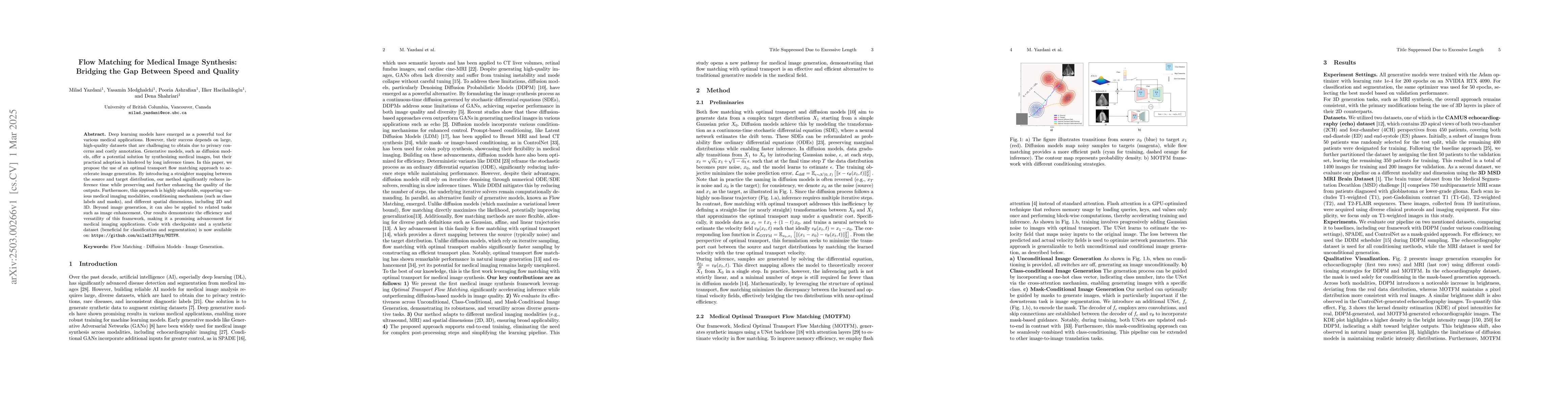 Thumbnail for Flow Matching for Medical Image Synthesis: Bridging the Gap Between
  Speed and Quality