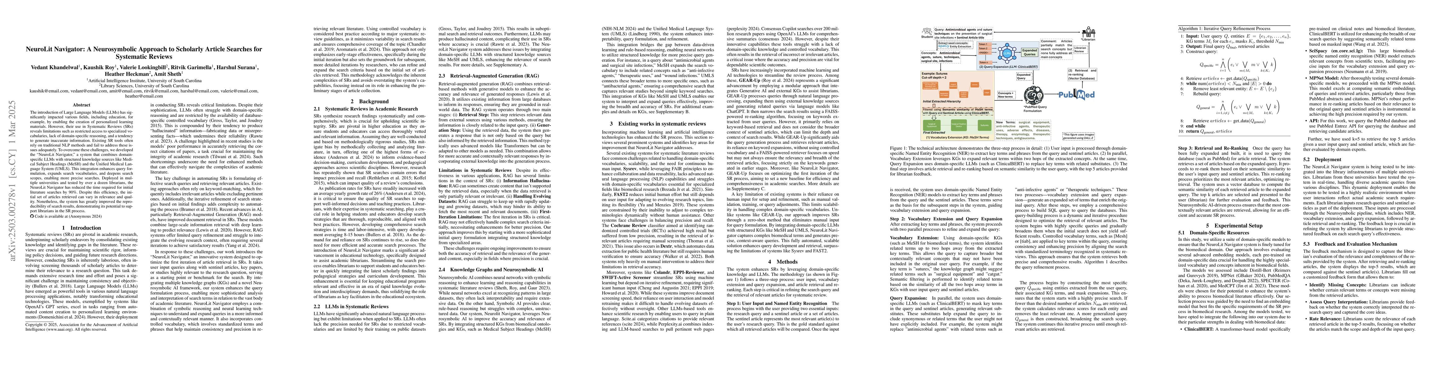 Thumbnail for NeuroLit Navigator: A Neurosymbolic Approach to Scholarly Article
  Searches for Systematic Reviews