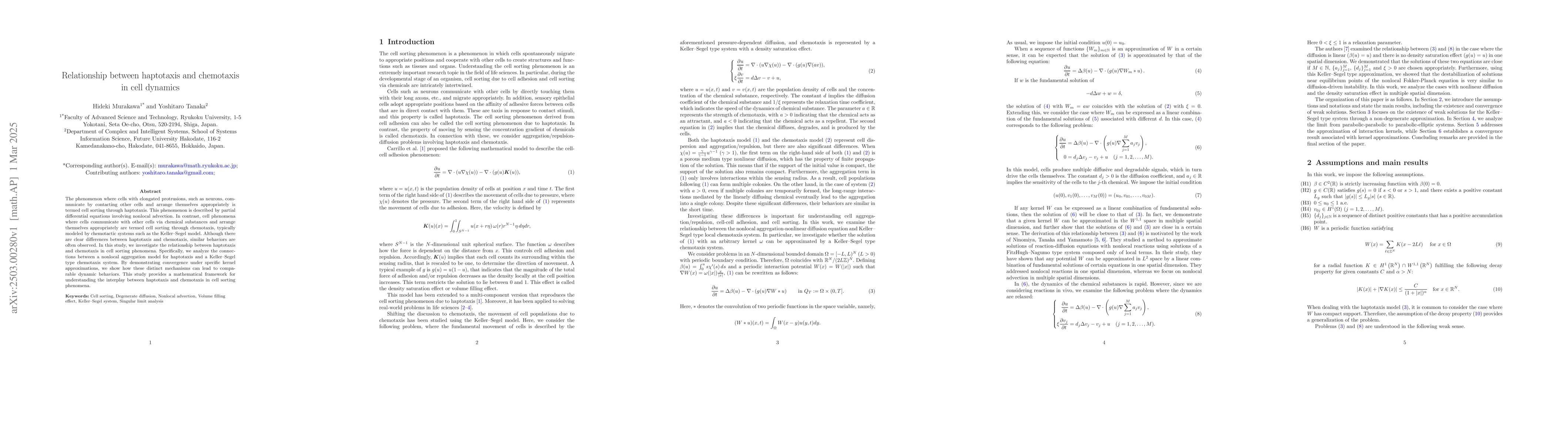 Thumbnail for Relationship between haptotaxis and chemotaxis in cell dynamics