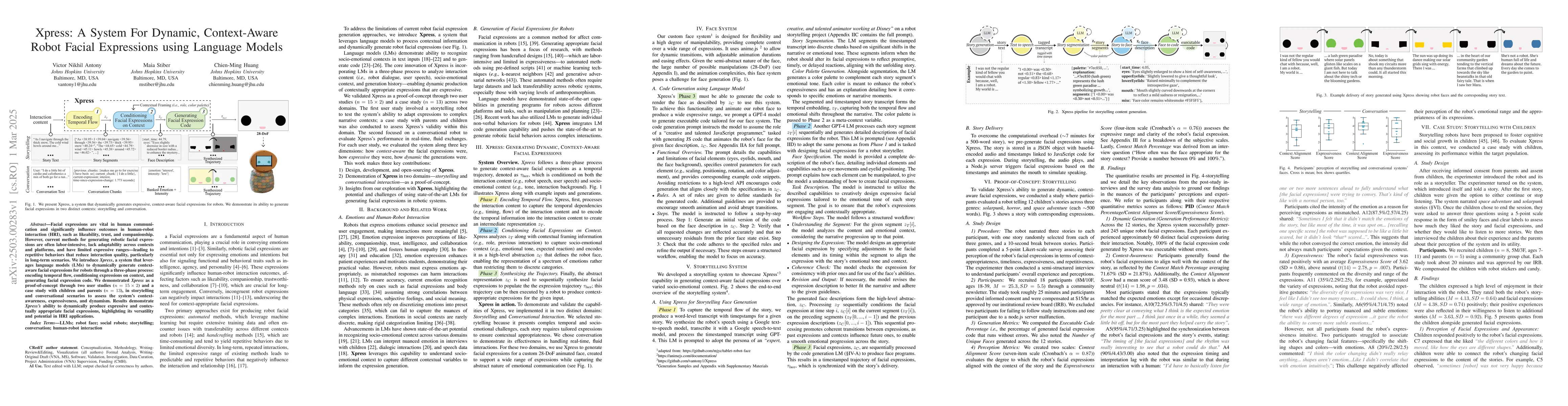 Thumbnail for Xpress: A System For Dynamic, Context-Aware Robot Facial Expressions
  using Language Models