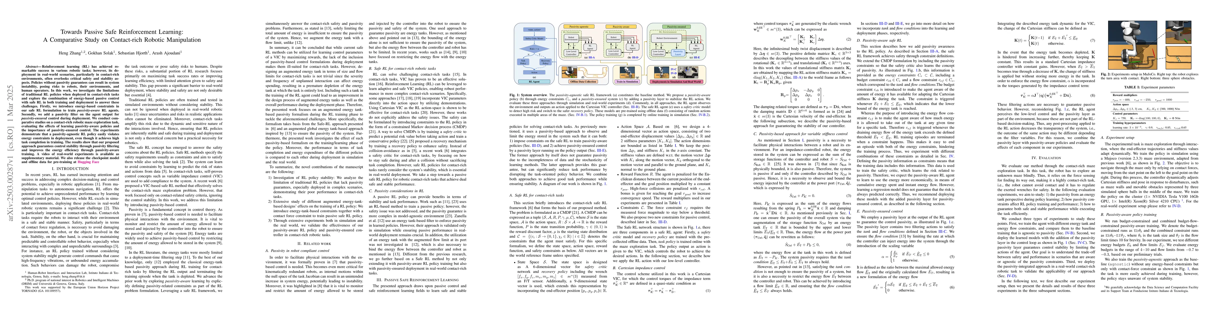 Thumbnail for Towards Passive Safe Reinforcement Learning: A Comparative Study on
  Contact-rich Robotic Manipulation