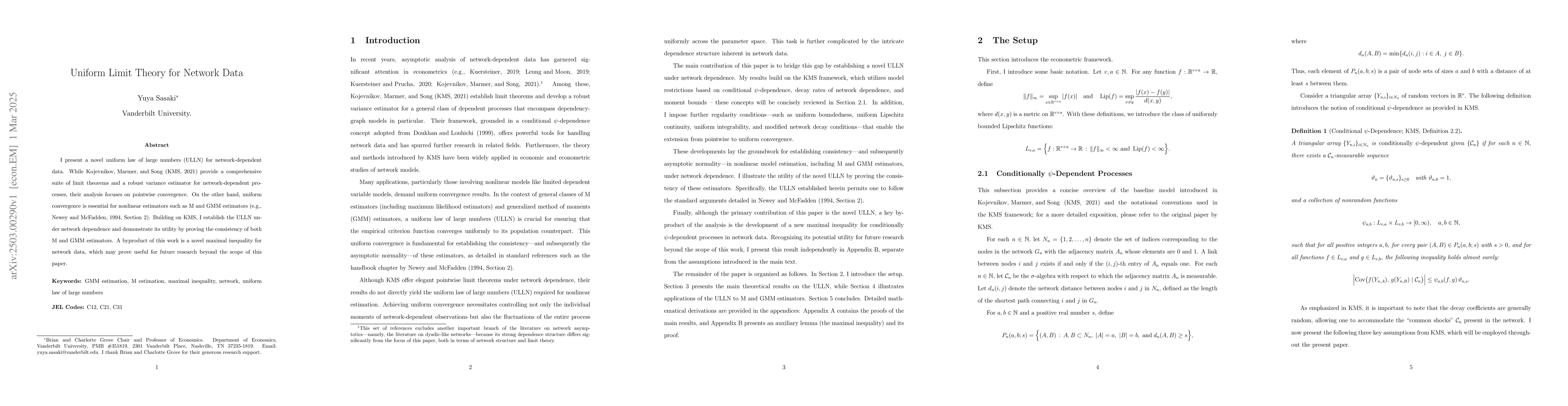 Thumbnail for Uniform Limit Theory for Network Data