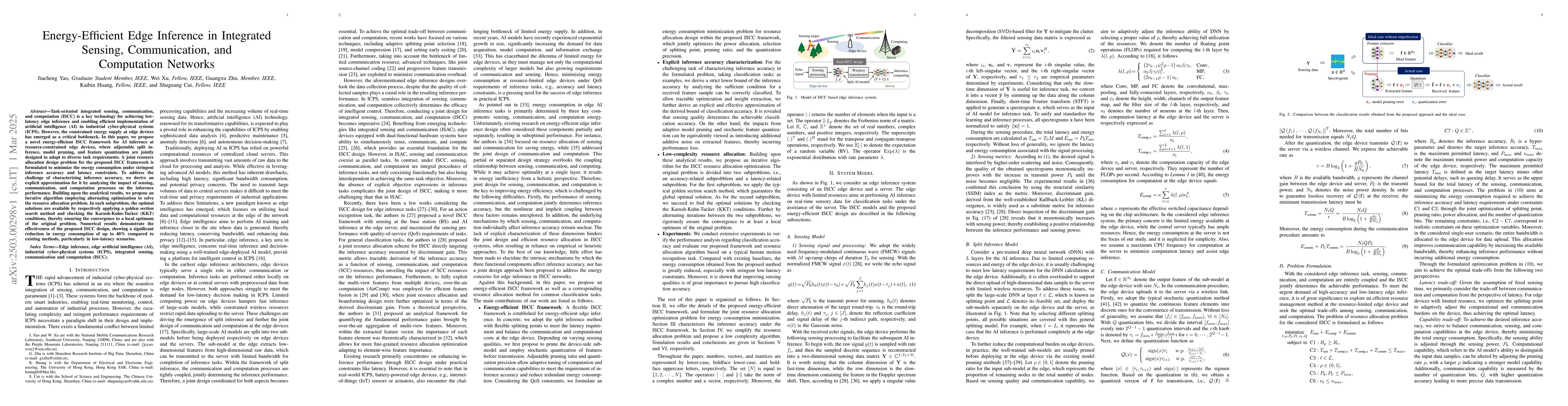 Thumbnail for Energy-Efficient Edge Inference in Integrated Sensing, Communication,
  and Computation Networks