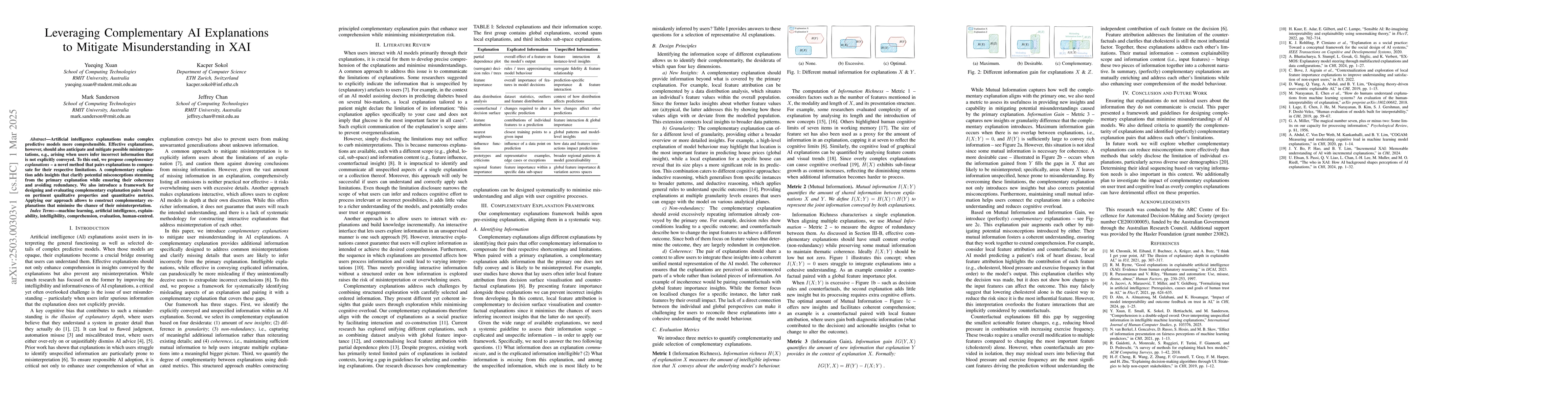 Thumbnail for Leveraging Complementary AI Explanations to Mitigate Misunderstanding in
  XAI