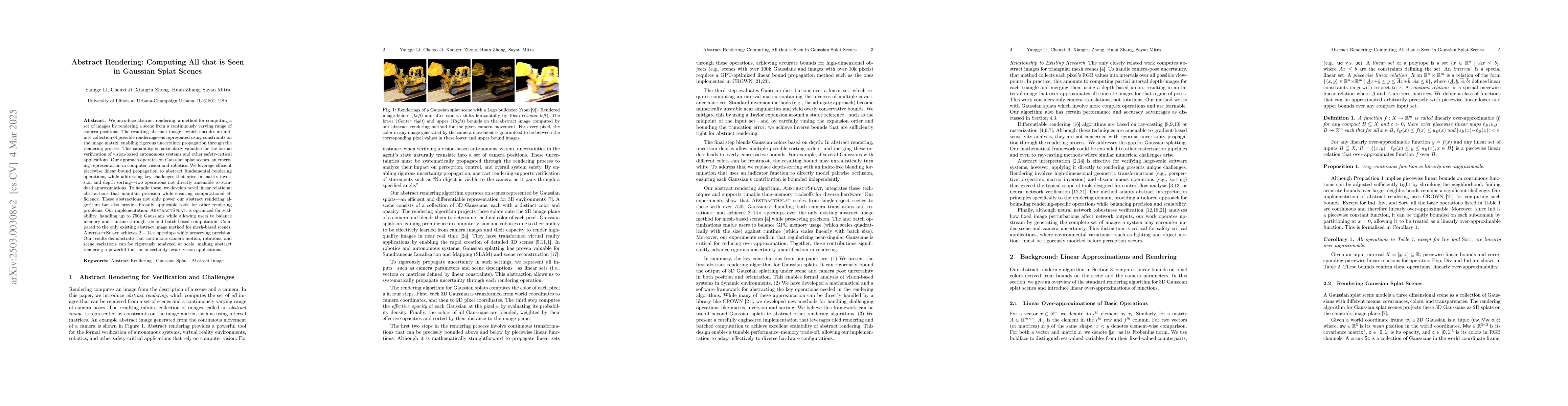 Thumbnail for Abstract Rendering: Computing All that is Seen in Gaussian Splat Scenes