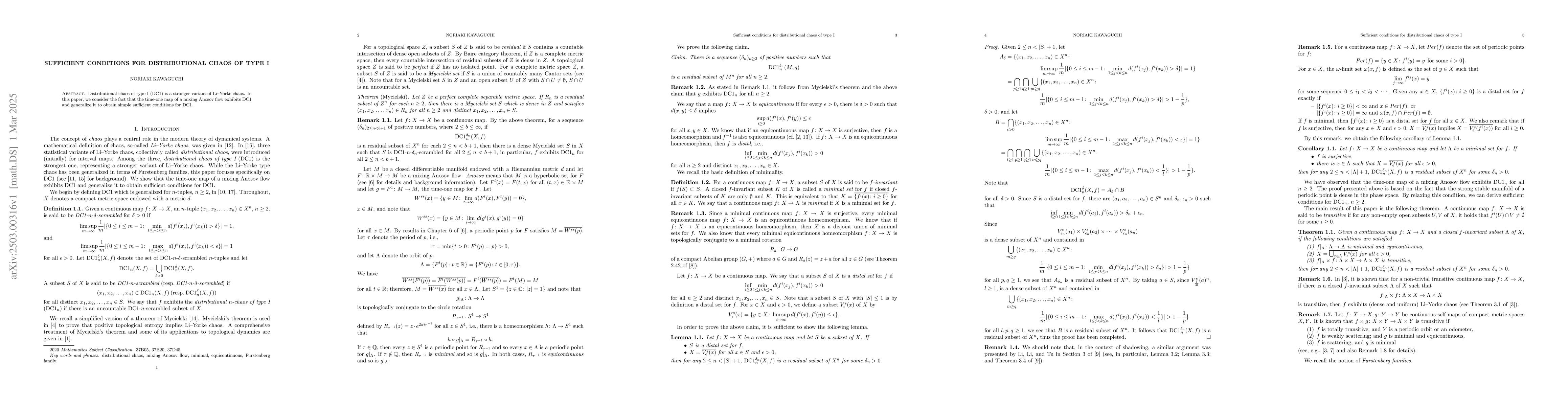 Thumbnail for Sufficient conditions for distributional chaos of type I