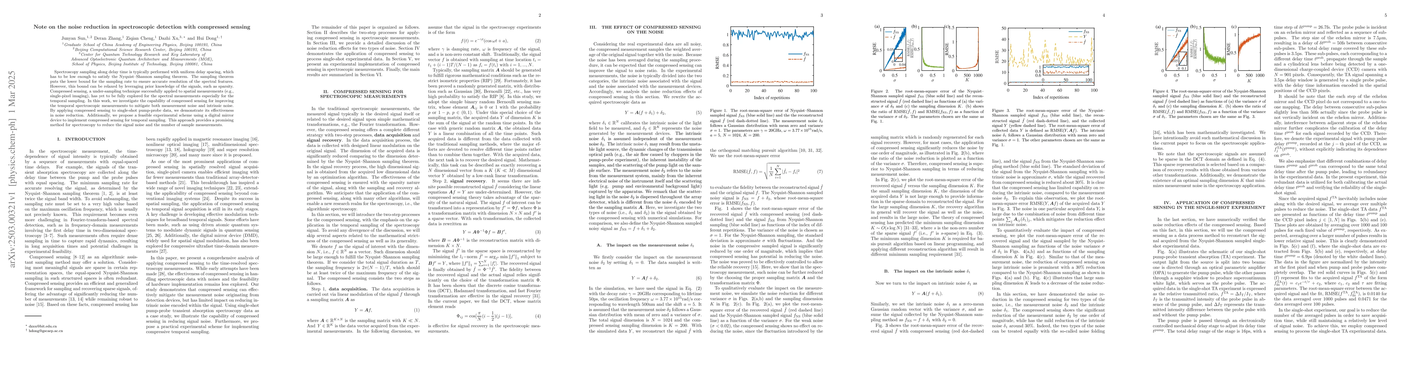Thumbnail for Note on the noise reduction in spectroscopic detection with compressed
  sensing