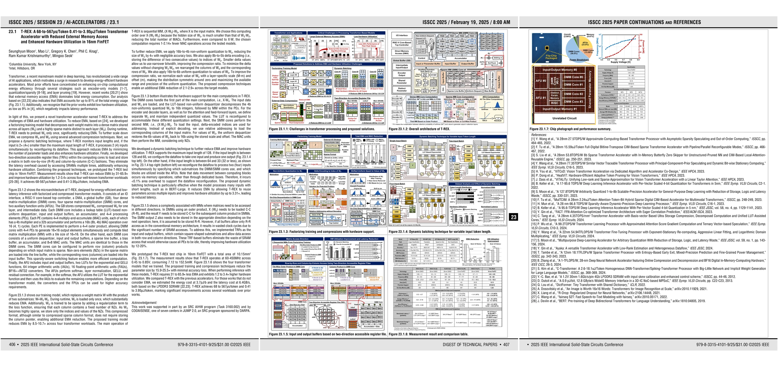 Thumbnail for T-REX: A 68-567 μs/token, 0.41-3.95 μJ/token Transformer
  Accelerator with Reduced External Memory Access and Enhanced Hardware
  Utilization in 16nm FinFET