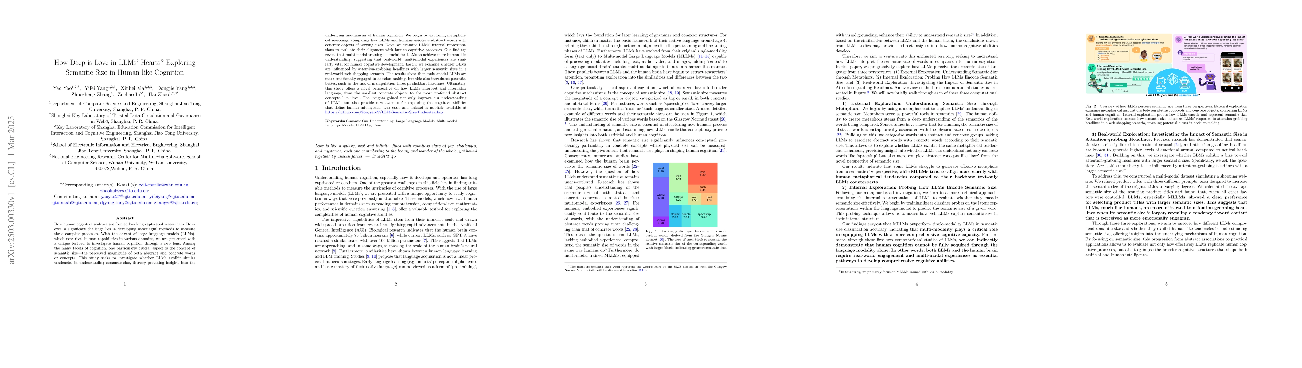 Thumbnail for How Deep is Love in LLMs' Hearts? Exploring Semantic Size in Human-like
  Cognition
