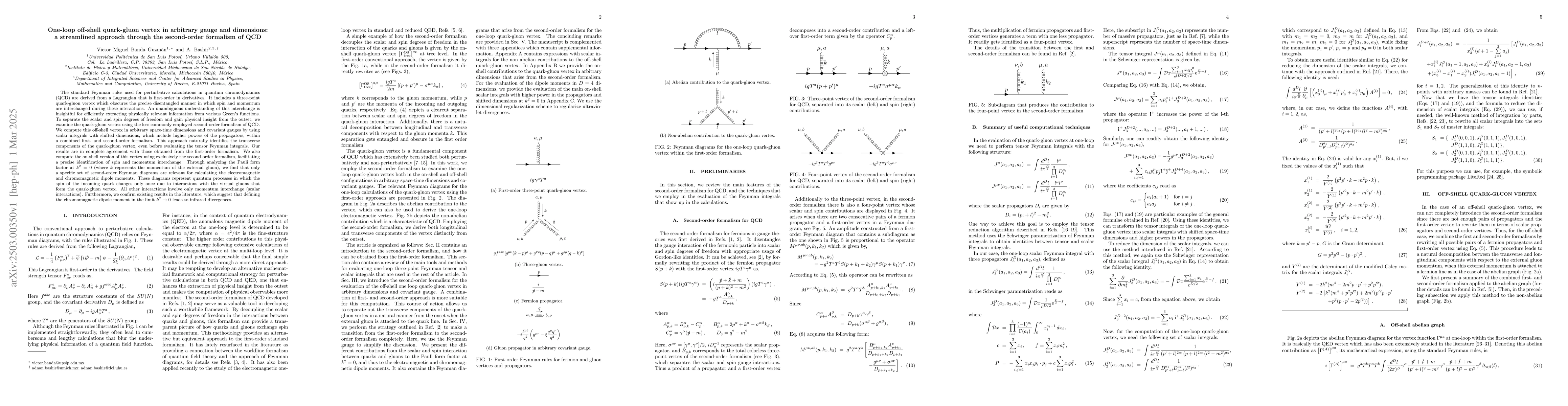 Thumbnail for One-loop off-shell quark-gluon vertex in arbitrary gauge and dimensions:
  a streamlined approach through the second-order formalism of QCD