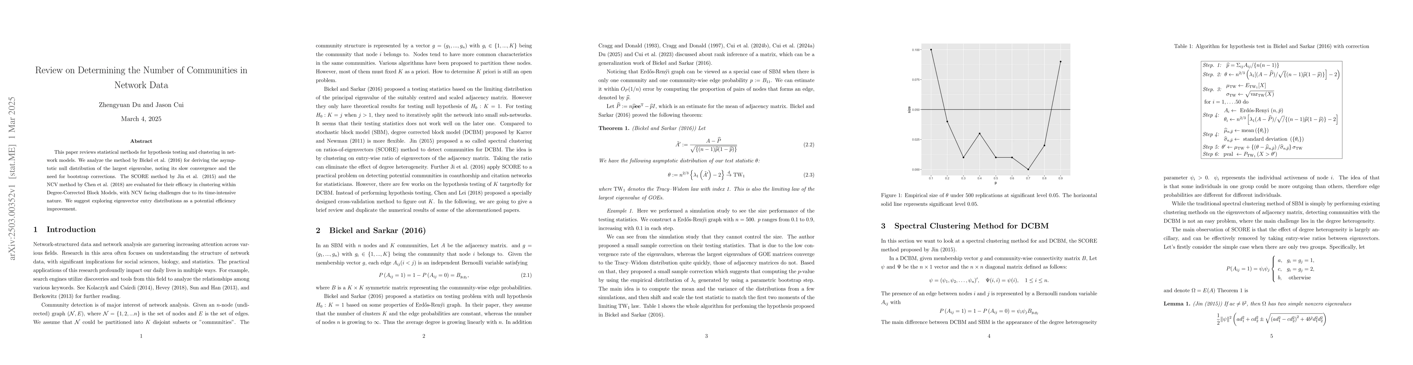 Thumbnail for Review on Determining the Number of Communities in Network Data