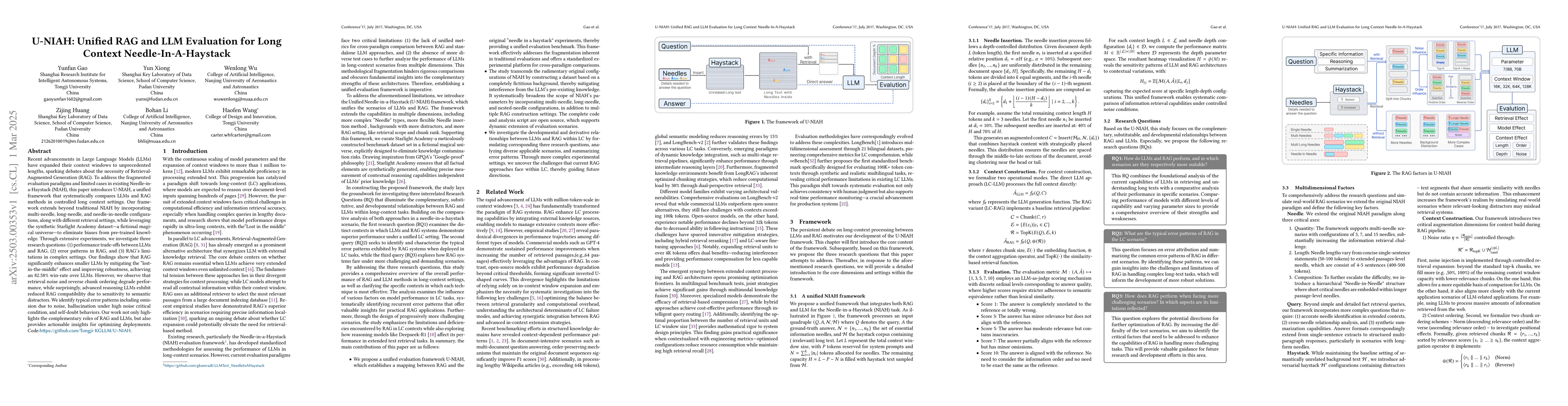 Thumbnail for U-NIAH: Unified RAG and LLM Evaluation for Long Context
  Needle-In-A-Haystack
