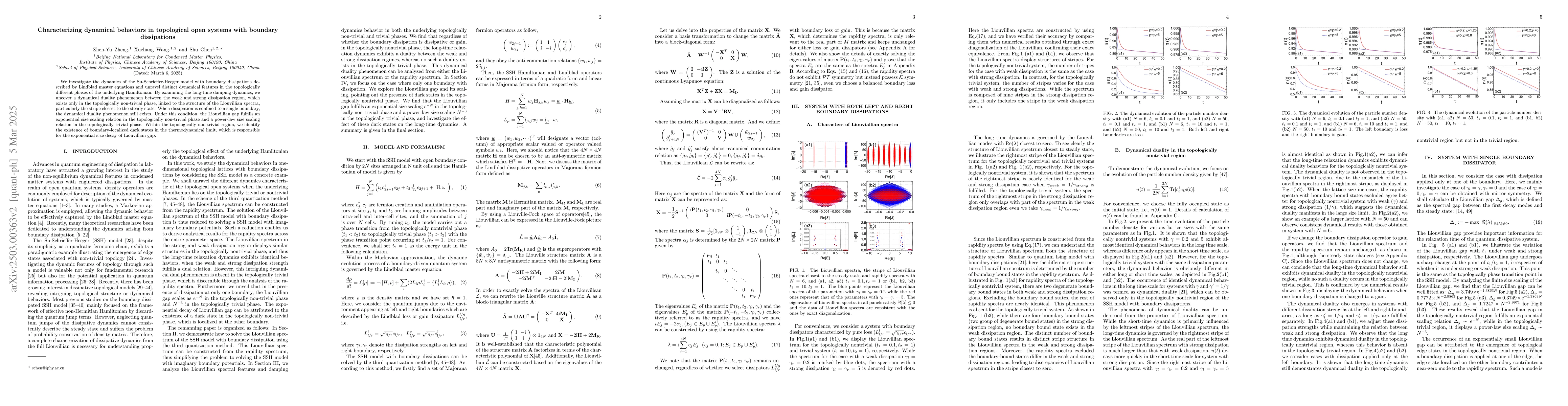 Thumbnail for Characterizing dynamical behaviors in topological open systems with
  boundary dissipations