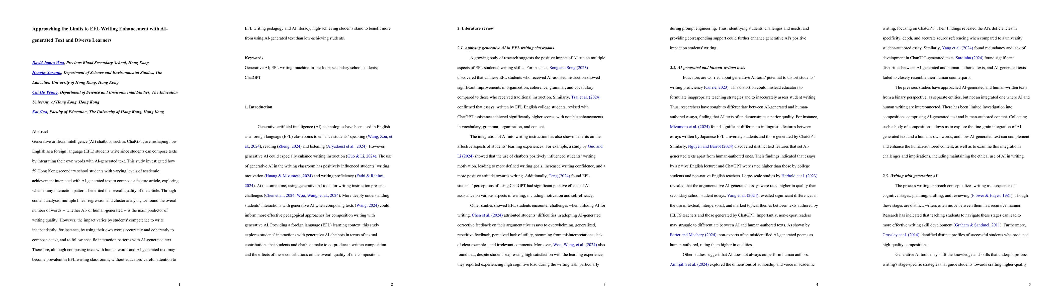 Thumbnail for Approaching the Limits to EFL Writing Enhancement with AI-generated Text
  and Diverse Learners