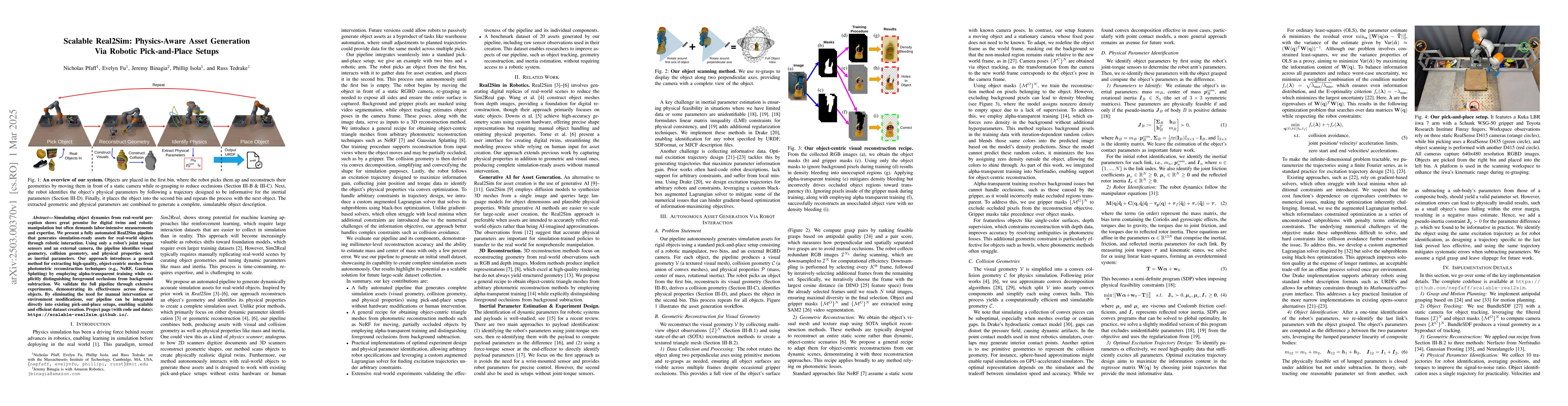 Thumbnail for Scalable Real2Sim: Physics-Aware Asset Generation Via Robotic
  Pick-and-Place Setups