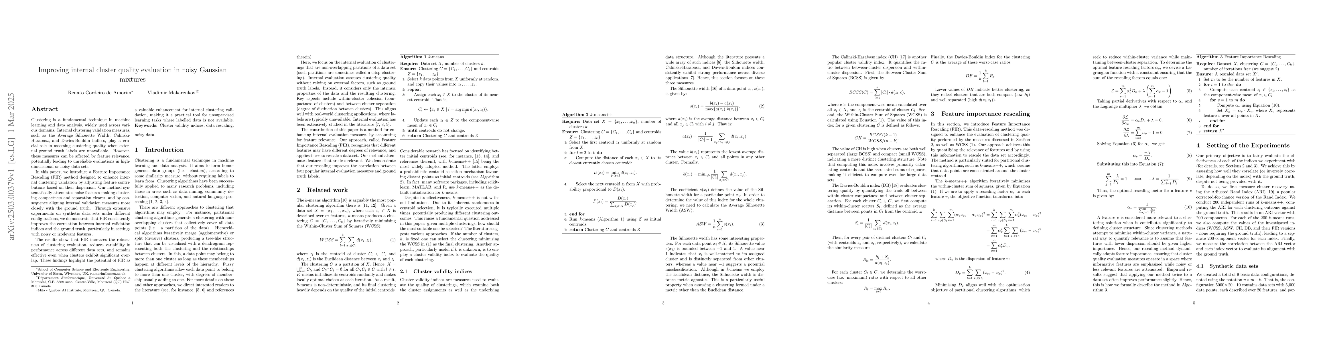 Thumbnail for Improving internal cluster quality evaluation in noisy Gaussian mixtures