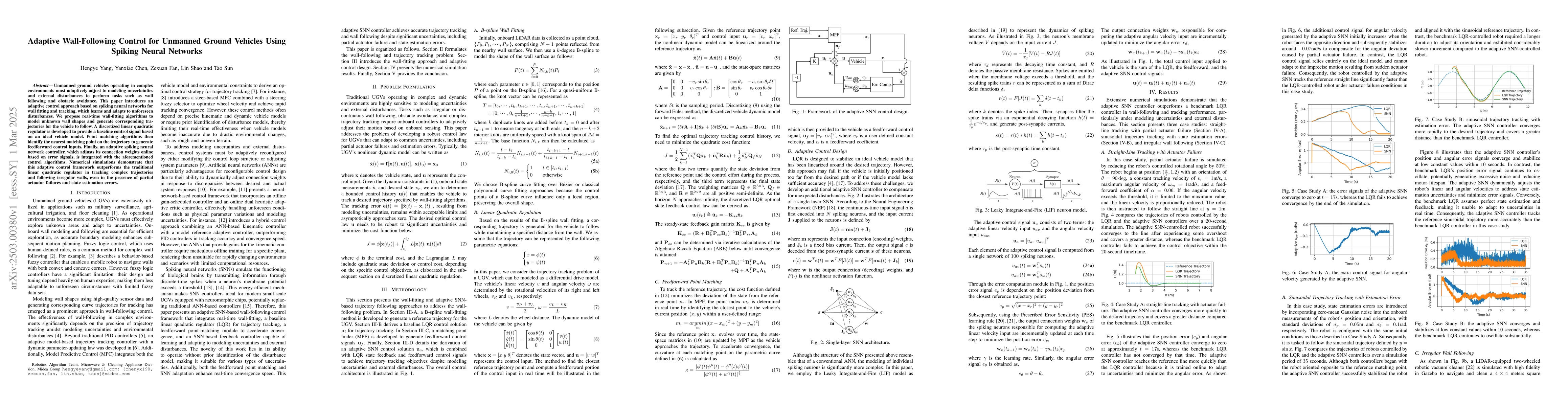Thumbnail for Adaptive Wall-Following Control for Unmanned Ground Vehicles Using
  Spiking Neural Networks