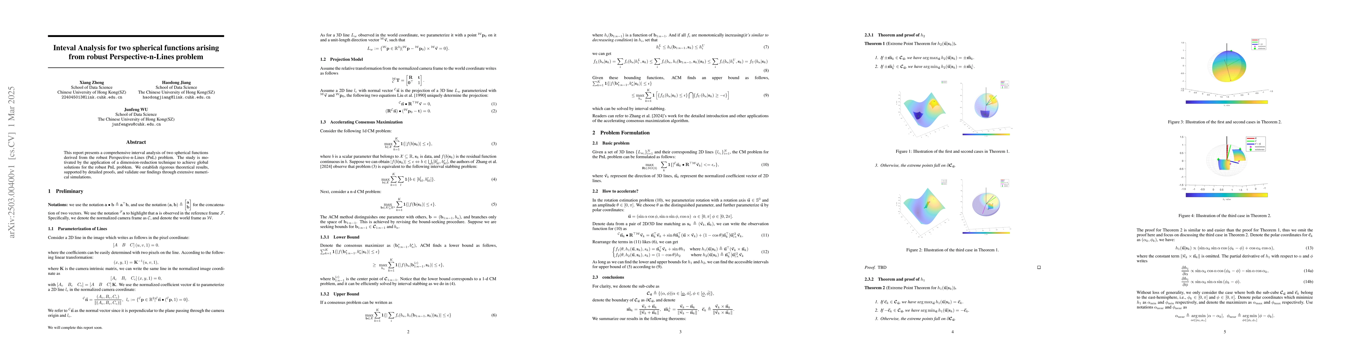 Thumbnail for Inteval Analysis for two spherical functions arising from robust
  Perspective-n-Lines problem