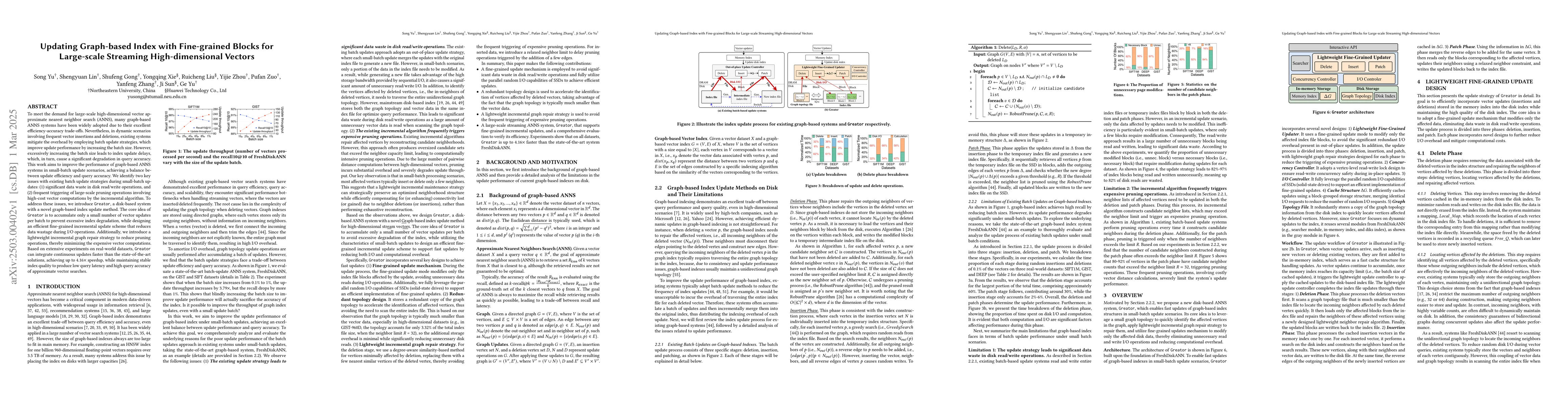 Thumbnail for Updating Graph-based Index with Fine-grained Blocks for Large-scale
  Streaming High-dimensional Vectors