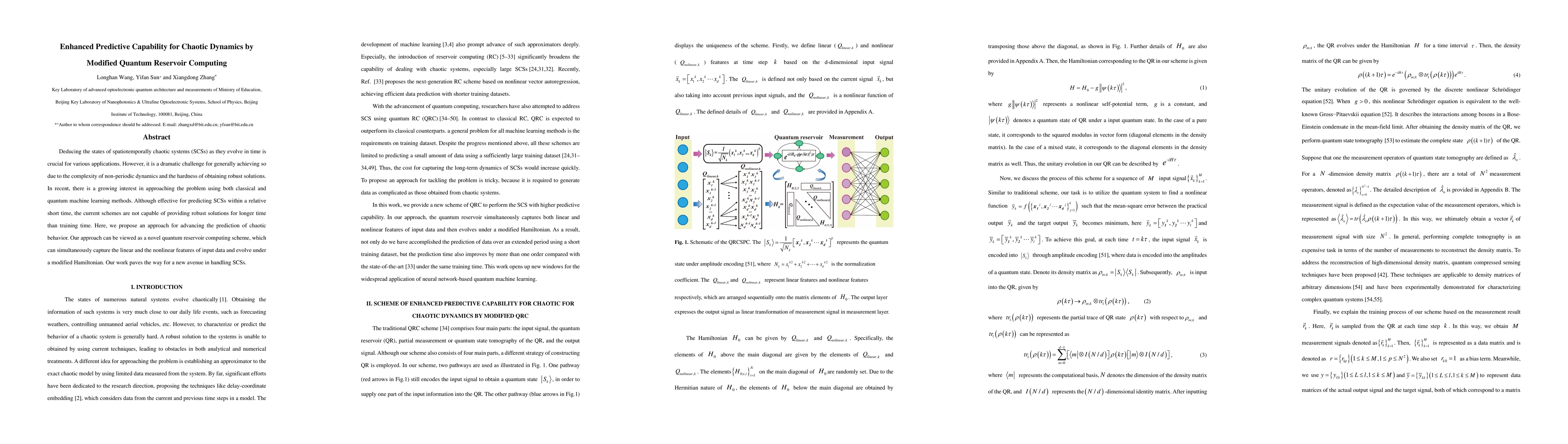 Thumbnail for Enhanced Predictive Capability for Chaotic Dynamics by Modified Quantum
  Reservoir Computing