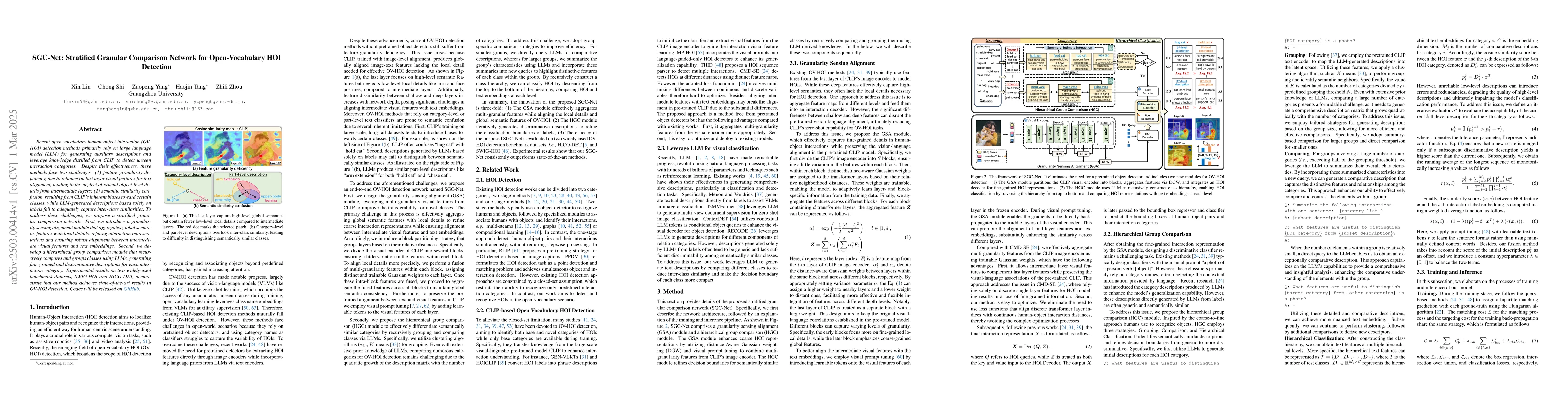 Thumbnail for SGC-Net: Stratified Granular Comparison Network for Open-Vocabulary HOI
  Detection