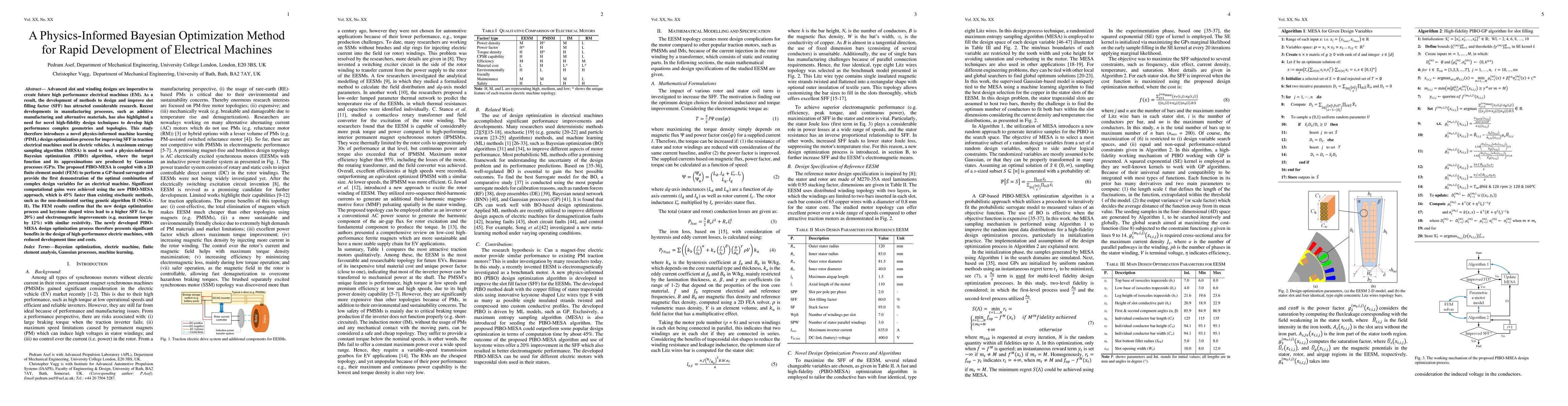Thumbnail for A physics-informed Bayesian optimization method for rapid development of
  electrical machines