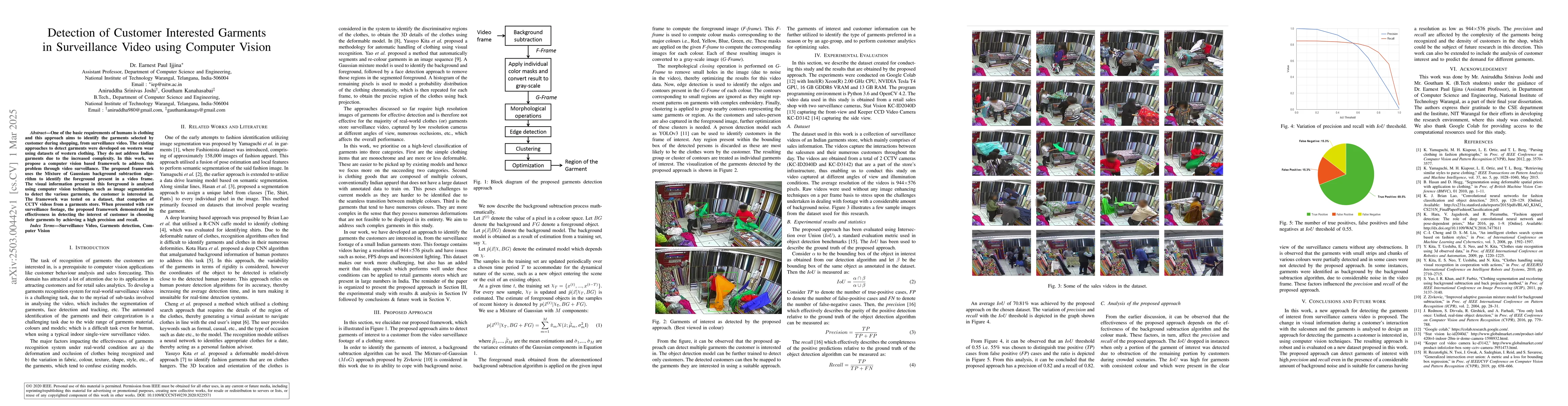 Thumbnail for Detection of Customer Interested Garments in Surveillance Video using
  Computer Vision