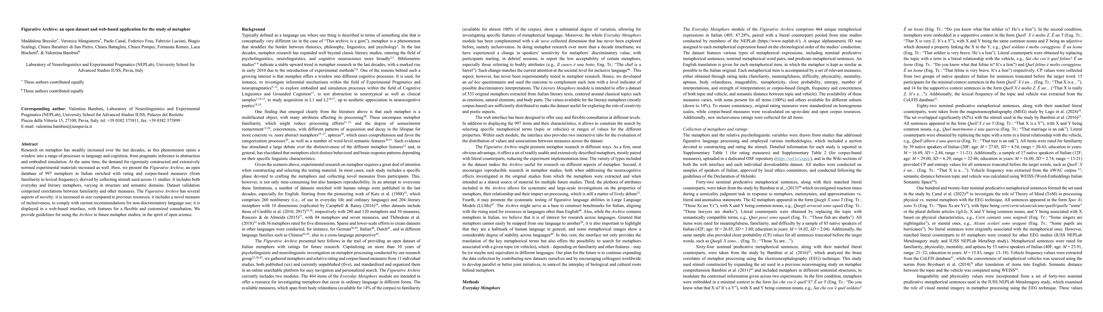 Thumbnail for Figurative Archive: an open dataset and web-based application for the
  study of metaphor