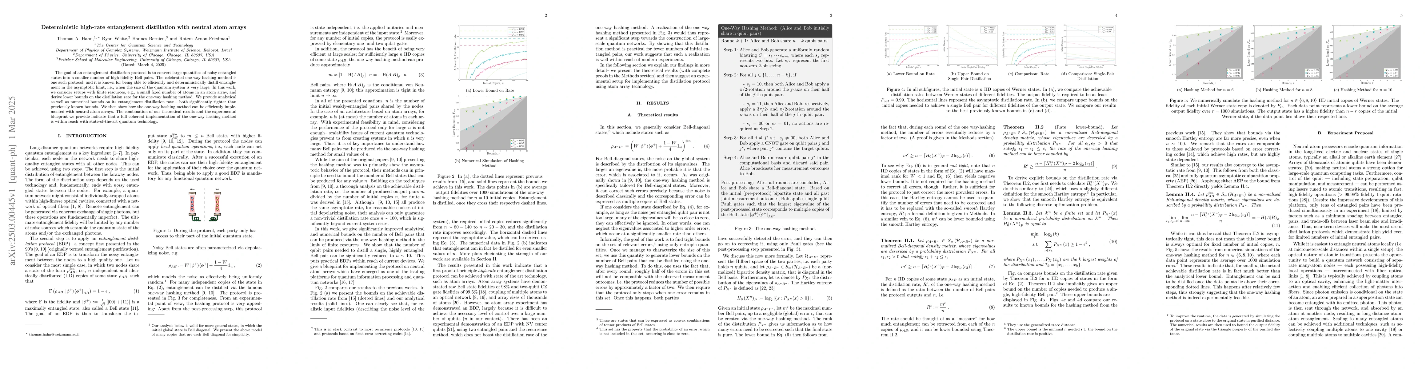 Thumbnail for Deterministic high-rate entanglement distillation with neutral atom
  arrays