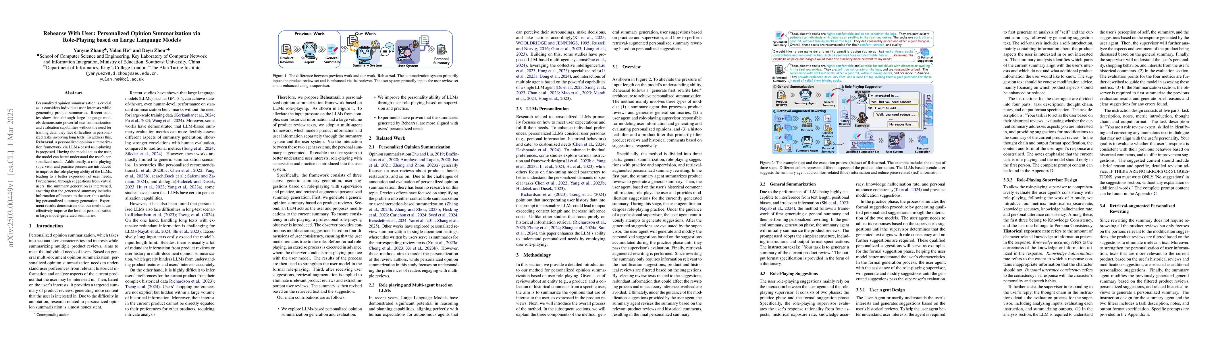 Thumbnail for Rehearse With User: Personalized Opinion Summarization via Role-Playing
  based on Large Language Models