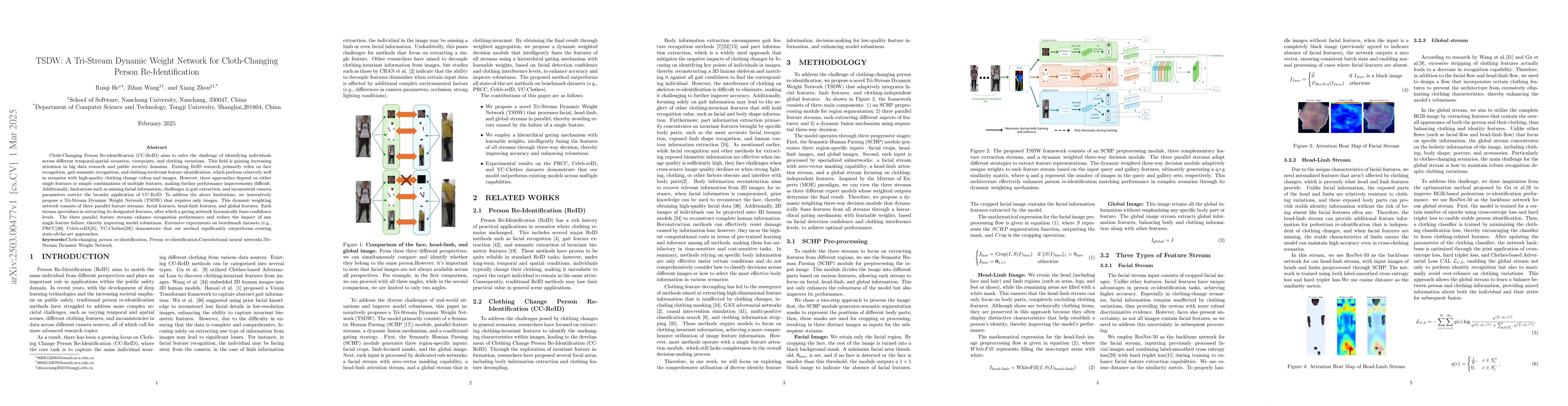 Thumbnail for TSDW: A Tri-Stream Dynamic Weight Network for Cloth-Changing Person
  Re-Identification