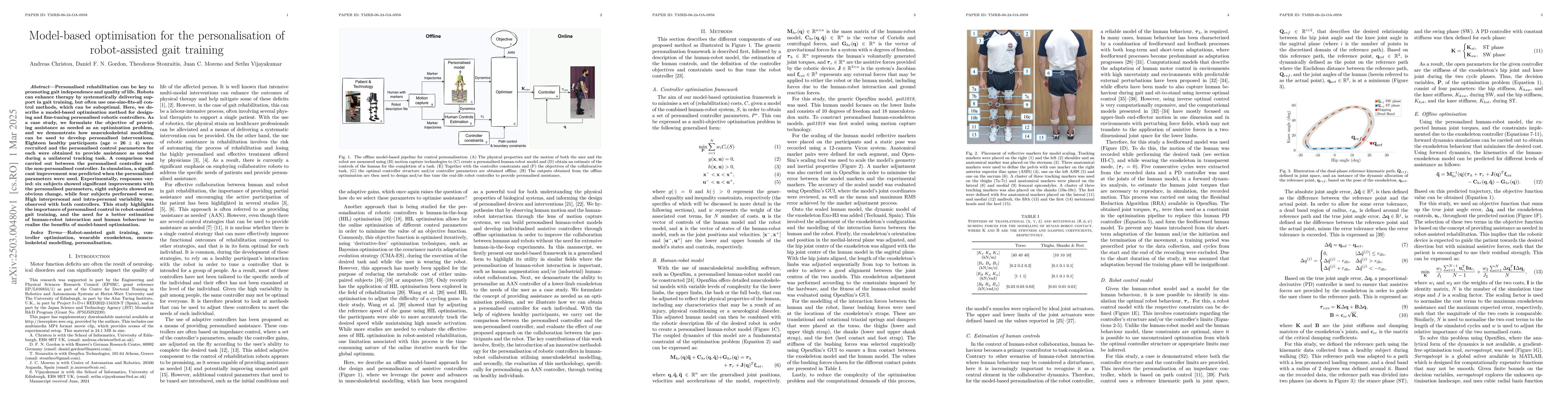Thumbnail for Model-based optimisation for the personalisation of robot-assisted gait
  training