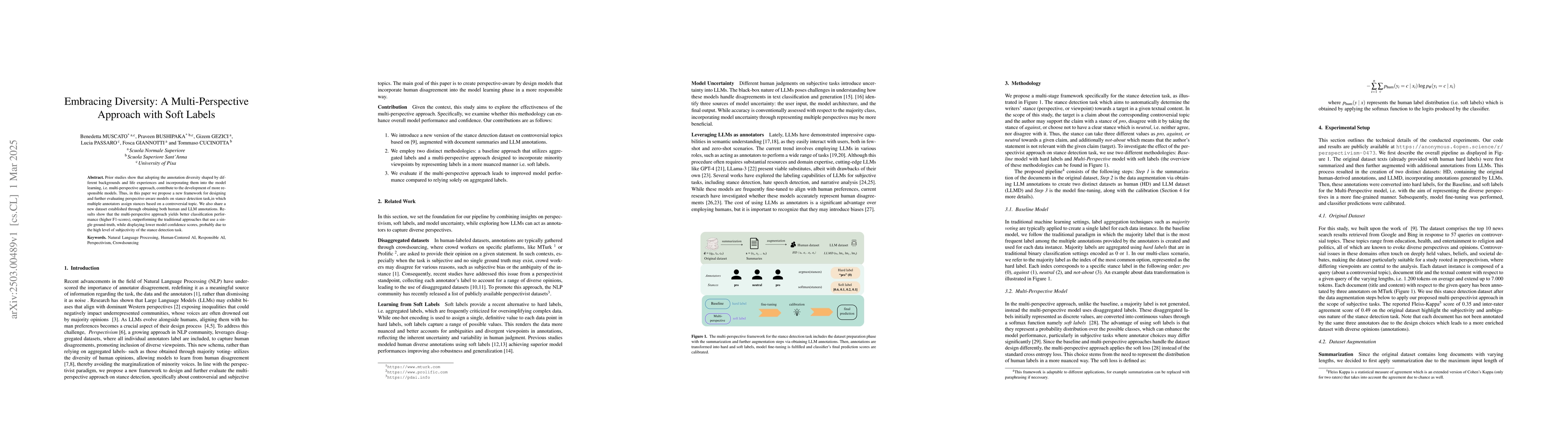 Thumbnail for Embracing Diversity: A Multi-Perspective Approach with Soft Labels