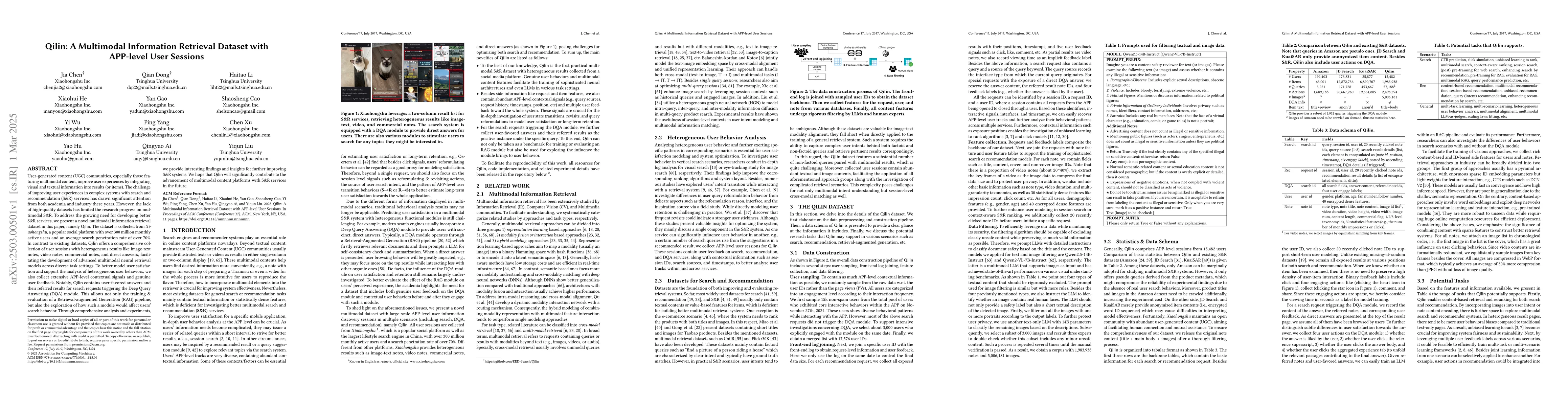 Thumbnail for Qilin: A Multimodal Information Retrieval Dataset with APP-level User
  Sessions