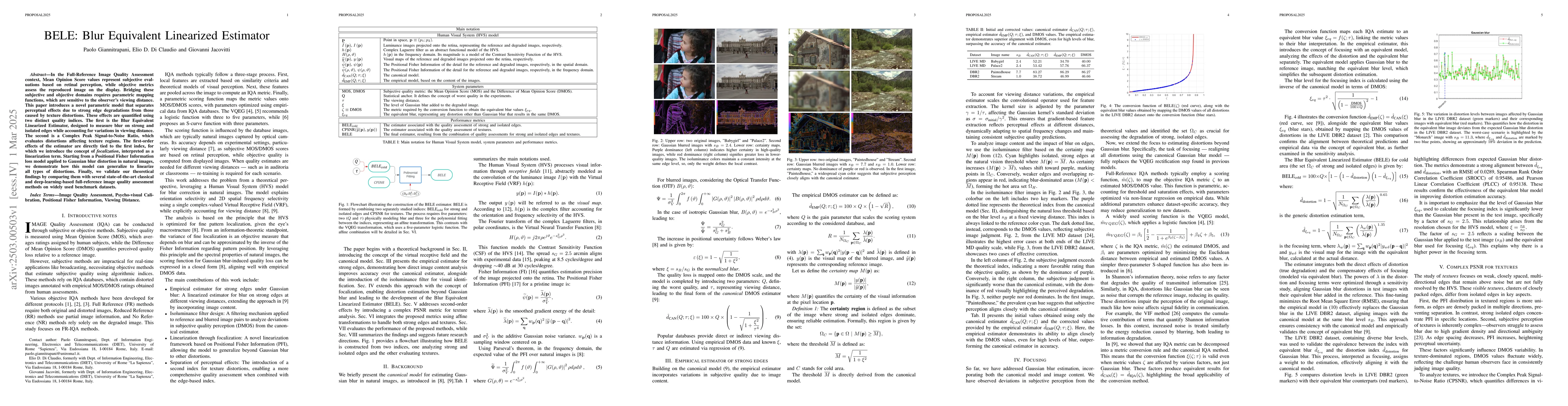 Thumbnail for BELE: Blur Equivalent Linearized Estimator