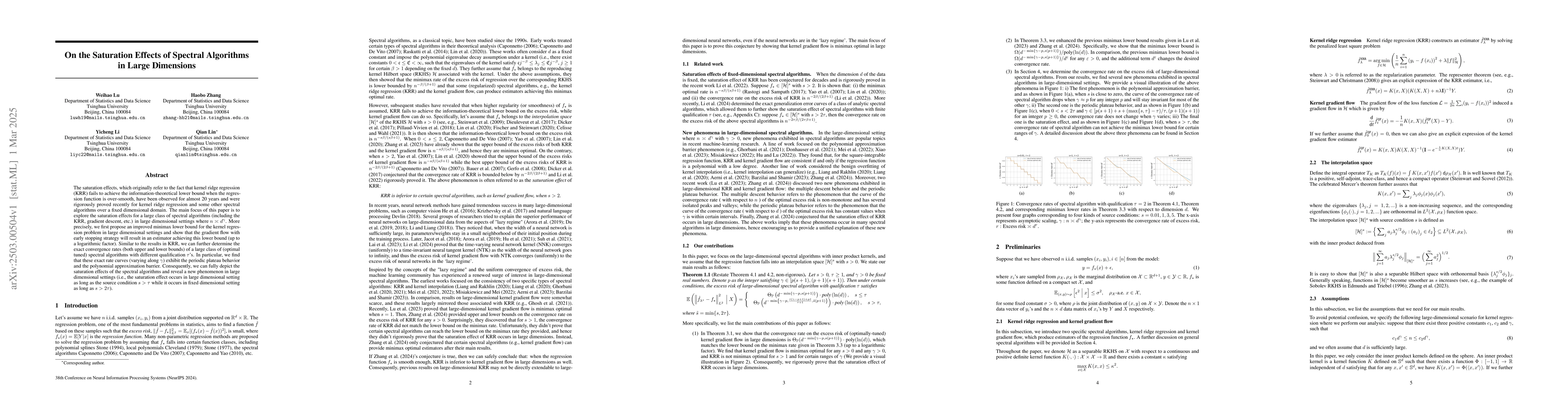 Thumbnail for On the Saturation Effects of Spectral Algorithms in Large Dimensions
