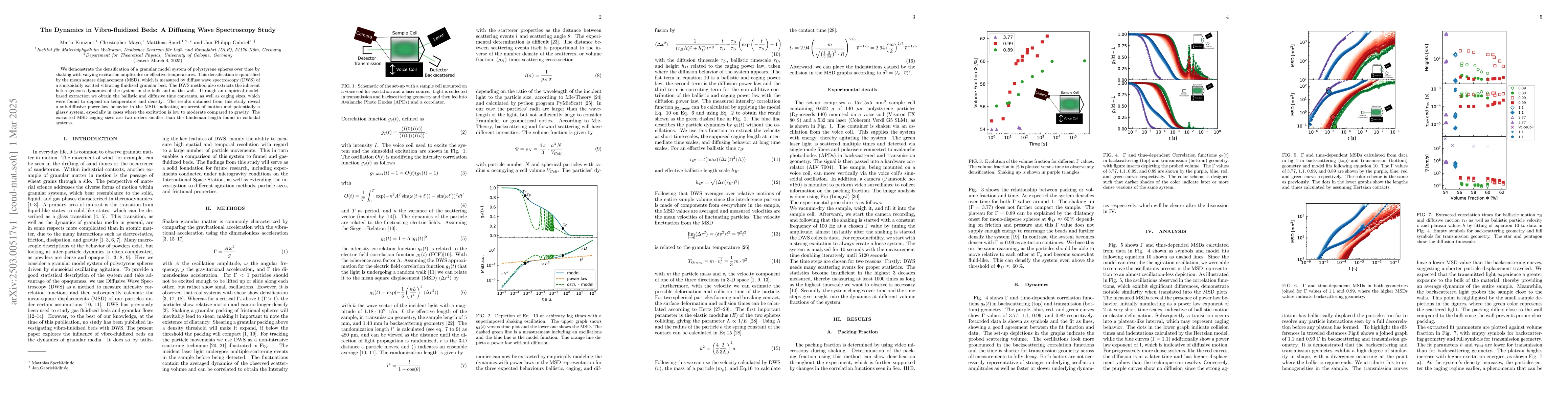 Thumbnail for The Dynamics in Vibro-fluidized Beds: A Diffusing Wave Spectroscopy
  Study