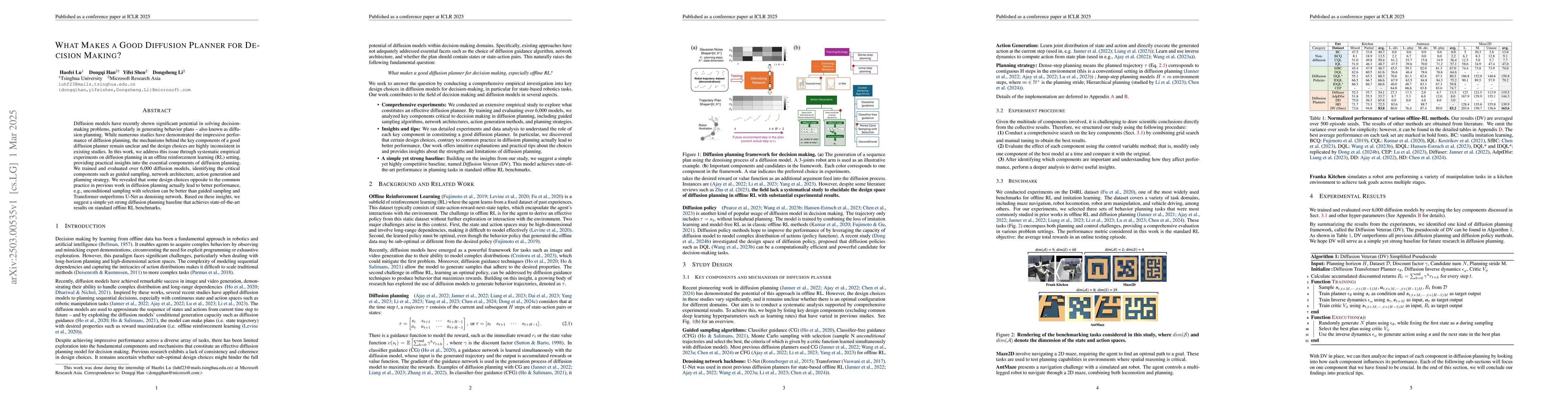 Thumbnail for What Makes a Good Diffusion Planner for Decision Making?