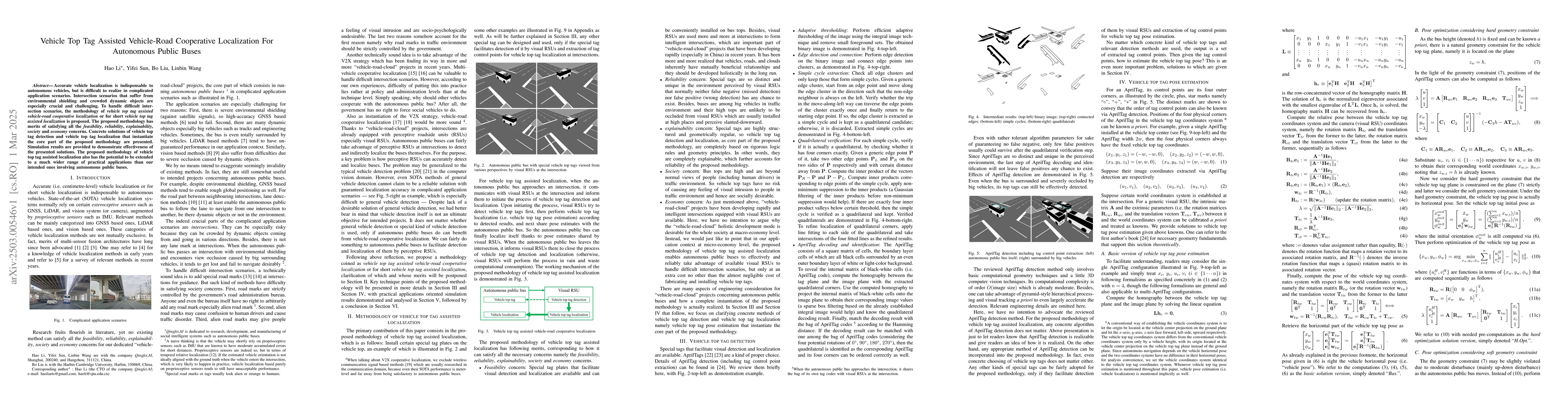 Thumbnail for Vehicle Top Tag Assisted Vehicle-Road Cooperative Localization For
  Autonomous Public Buses