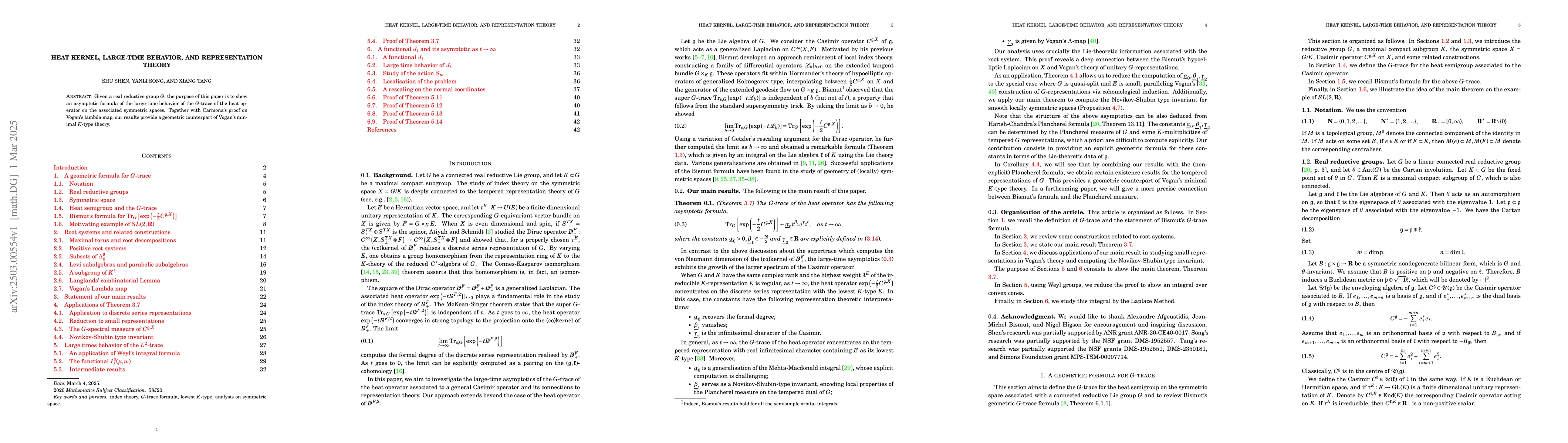 Thumbnail for Heat kernel, large-time behavior, and representation theory
