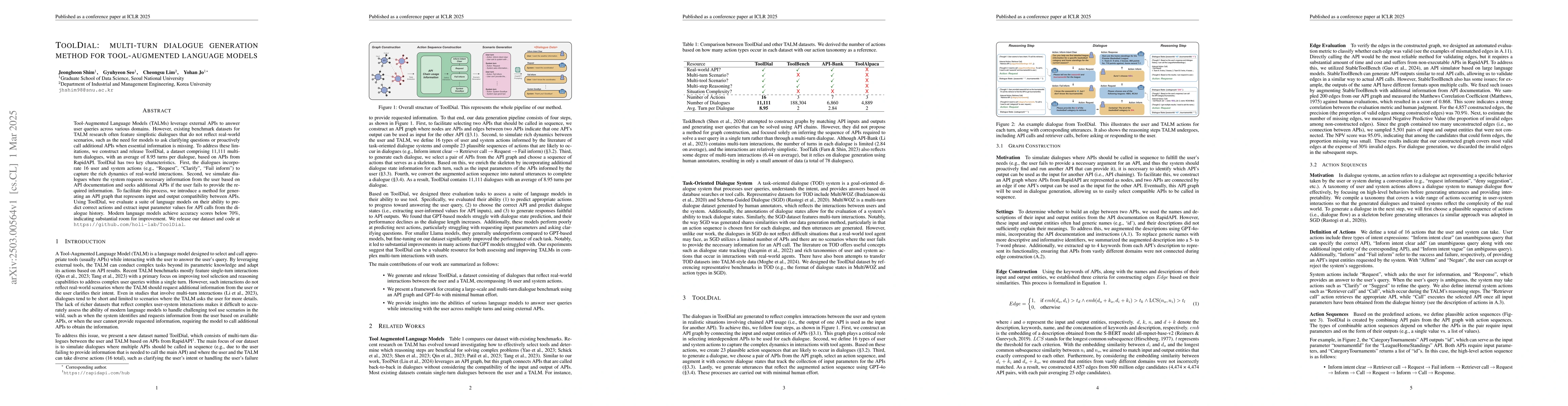 Thumbnail for ToolDial: Multi-turn Dialogue Generation Method for Tool-Augmented
  Language Models