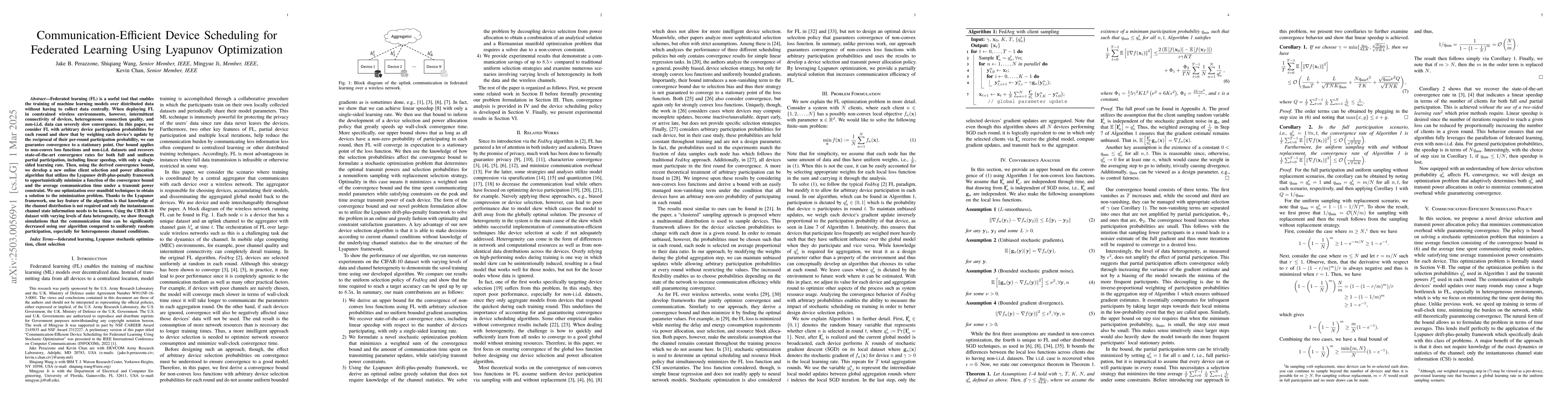 Thumbnail for Communication-Efficient Device Scheduling for Federated Learning Using
  Lyapunov Optimization