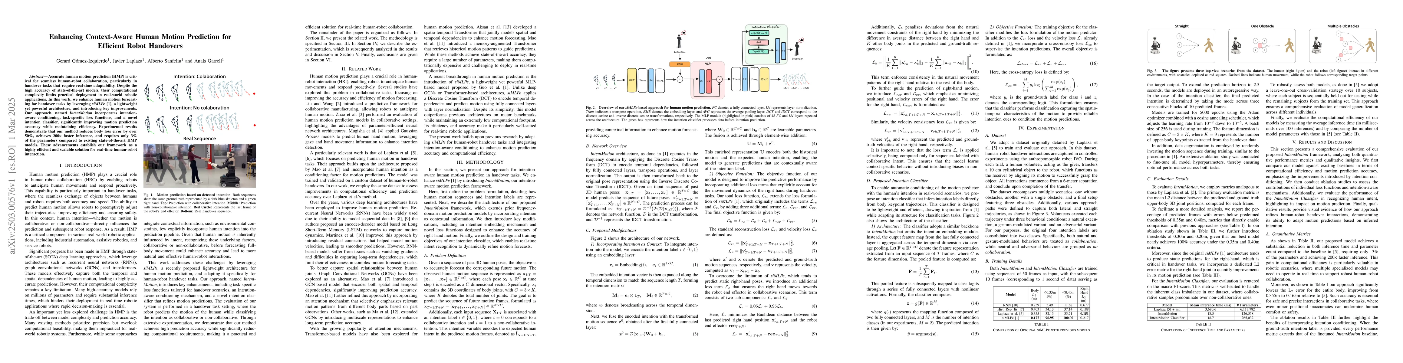 Thumbnail for Enhancing Context-Aware Human Motion Prediction for Efficient Robot
  Handovers