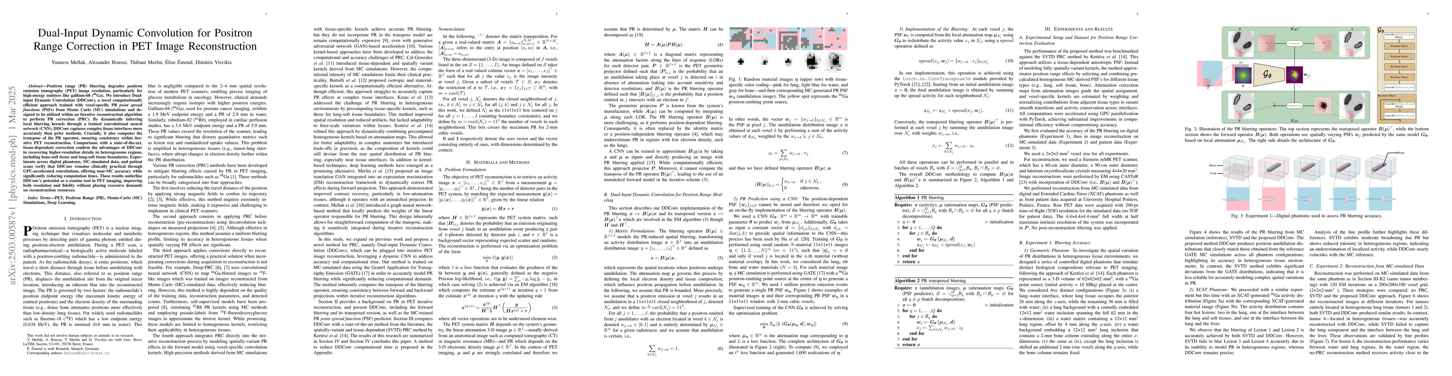 Thumbnail for Dual-Input Dynamic Convolution for Positron Range Correction in PET
  Image Reconstruction