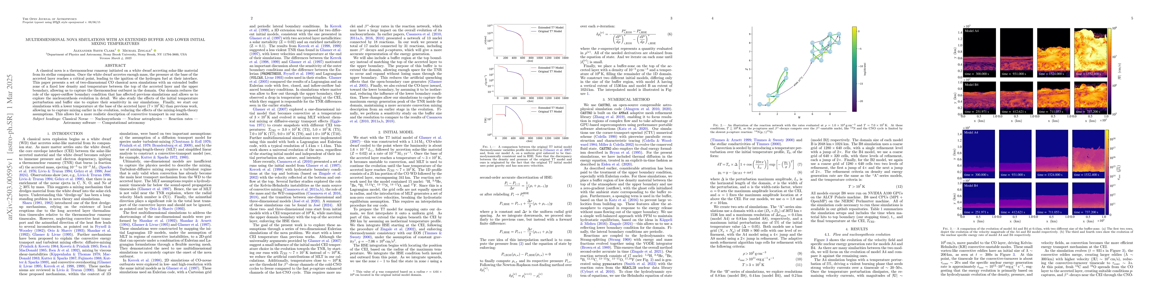Thumbnail for Multidimensional Nova Simulations with an Extended Buffer and Lower
  Initial Mixing Temperatures