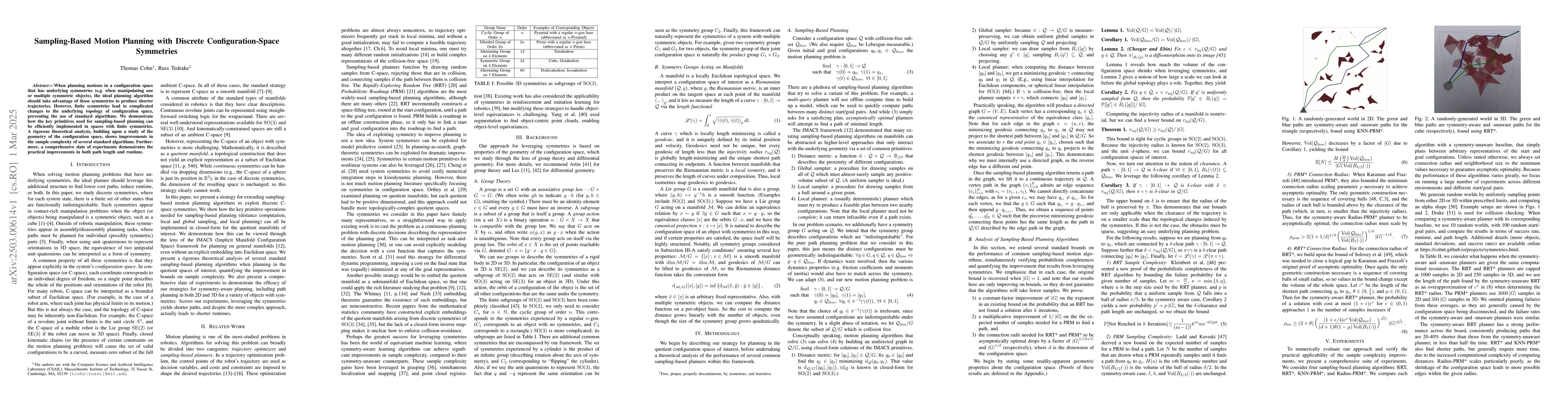Thumbnail for Sampling-Based Motion Planning with Discrete Configuration-Space
  Symmetries