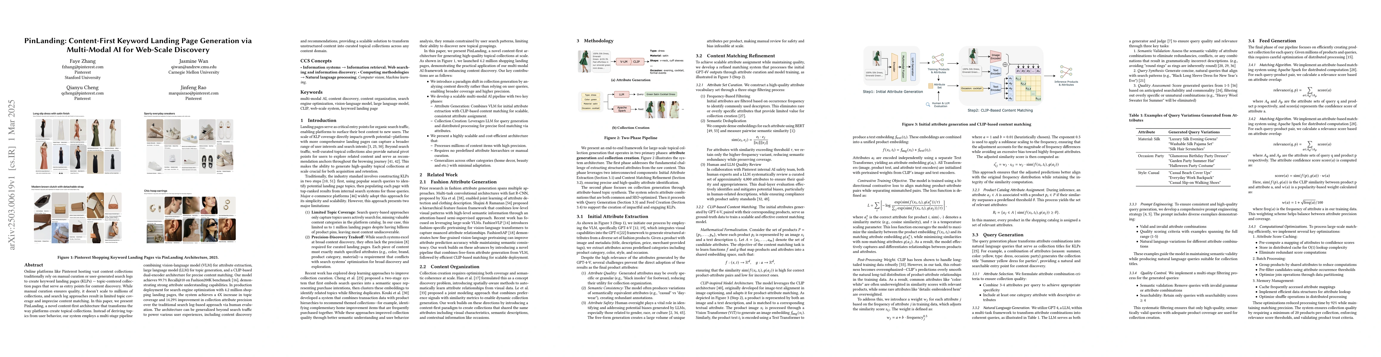 Thumbnail for PinLanding: Content-First Keyword Landing Page Generation via
  Multi-Modal AI for Web-Scale Discovery